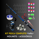 Kit Pesca Completo Vara+ Molinete + Acessórios