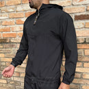 Blusa Corta Vento Slim Poliester Preto Marinho e Cinza