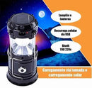 Lanterna Solar e Energia Estilo Lampião para Camping Pesca etc