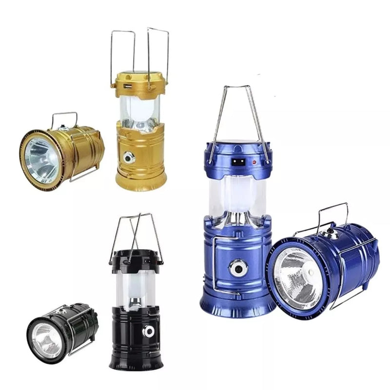 Lanterna Solar e Energia Estilo Lampião para Camping Pesca etc