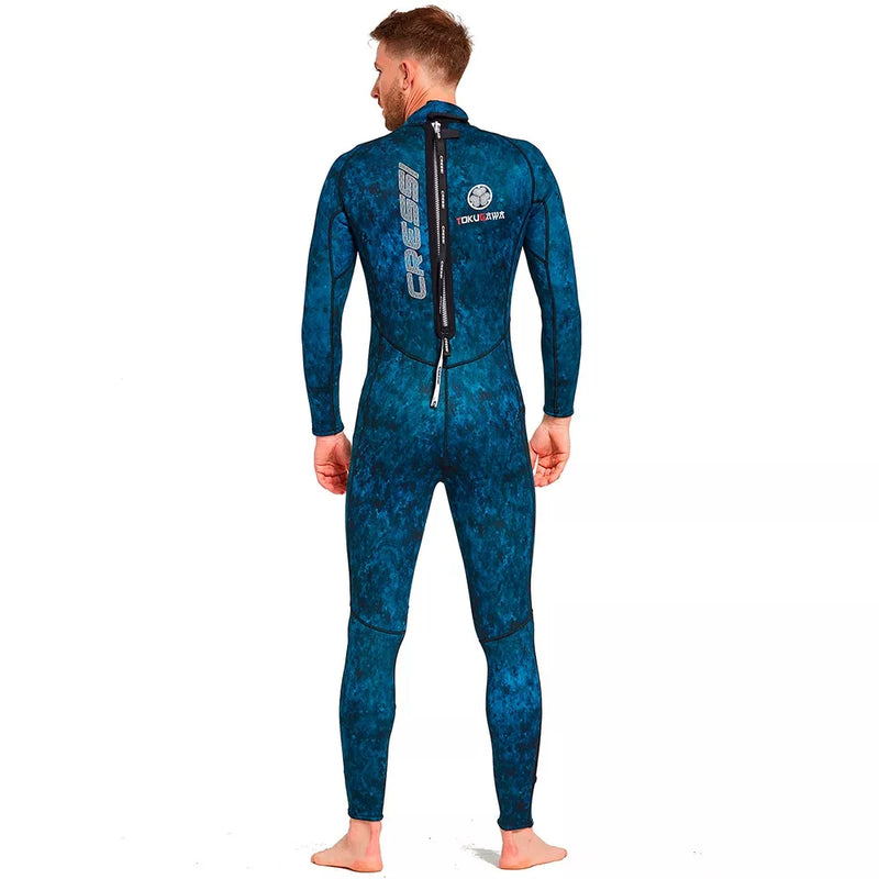 Roupa de Neoprene Pesca Sub Tokugawa Camo 3mm Azul