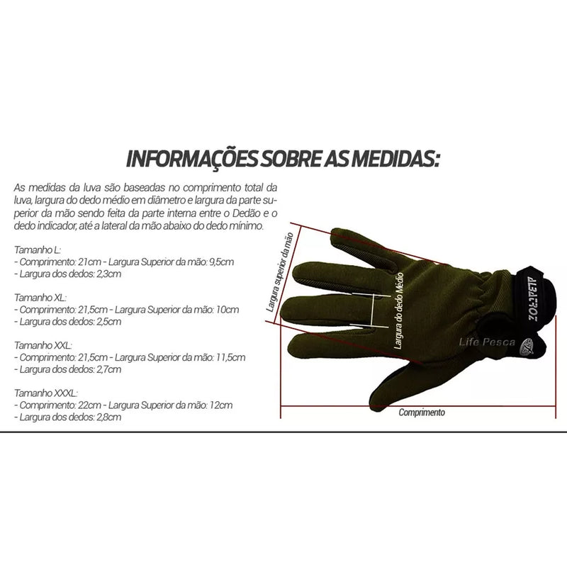 Luva Para Pesca YL010 - Albatroz Fishing - Verde