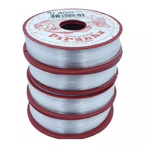 Fio De Nylon Anzol 0,4mm Transparente 100 Metros 1 Unidade