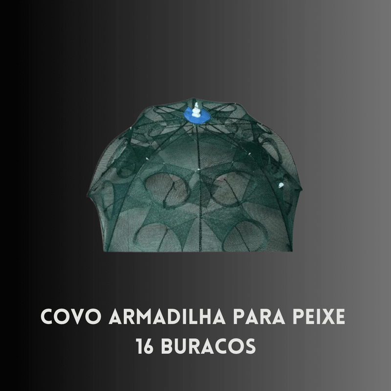 Covo Armadilha Para Peixe Lambari/Tilapia/Camarão 16 Buracos