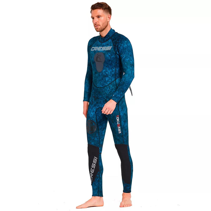 Roupa de Neoprene Pesca Sub Tokugawa Camo 3mm Azul