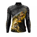 Camisa  Blusa De Pesca Peixe Traíra Preta Proteção Uv50
