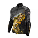 Camisa  Blusa De Pesca Peixe Traíra Preta Proteção Uv50
