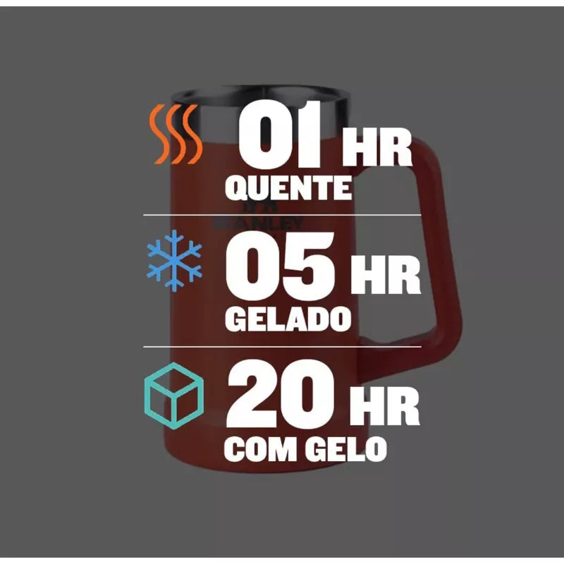 Caneca Térmica p/ Cerveja e Drinks Stan ley Adventure Big Grip 710mL Verão Festival Praia Festas Sitio Resenha Viagem Férias Lazer