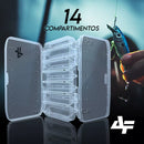 Caixa Estojo Para Iscas Artificiais Dupla 14 Compartimentos - FRETE GRÁTIS