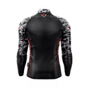 Camisa Blusa De Pesca Camuflada Preta Proteção Uv50